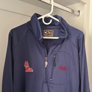 Drake Navy Pullover with Ole Miss Embroidery